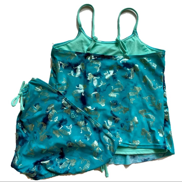 Mermaid🧜♀️Cozy Swim BUNDLE Fleece/Sequence Tail Blanket w/2 piece suit Sz 14 - Picture 13 of 15